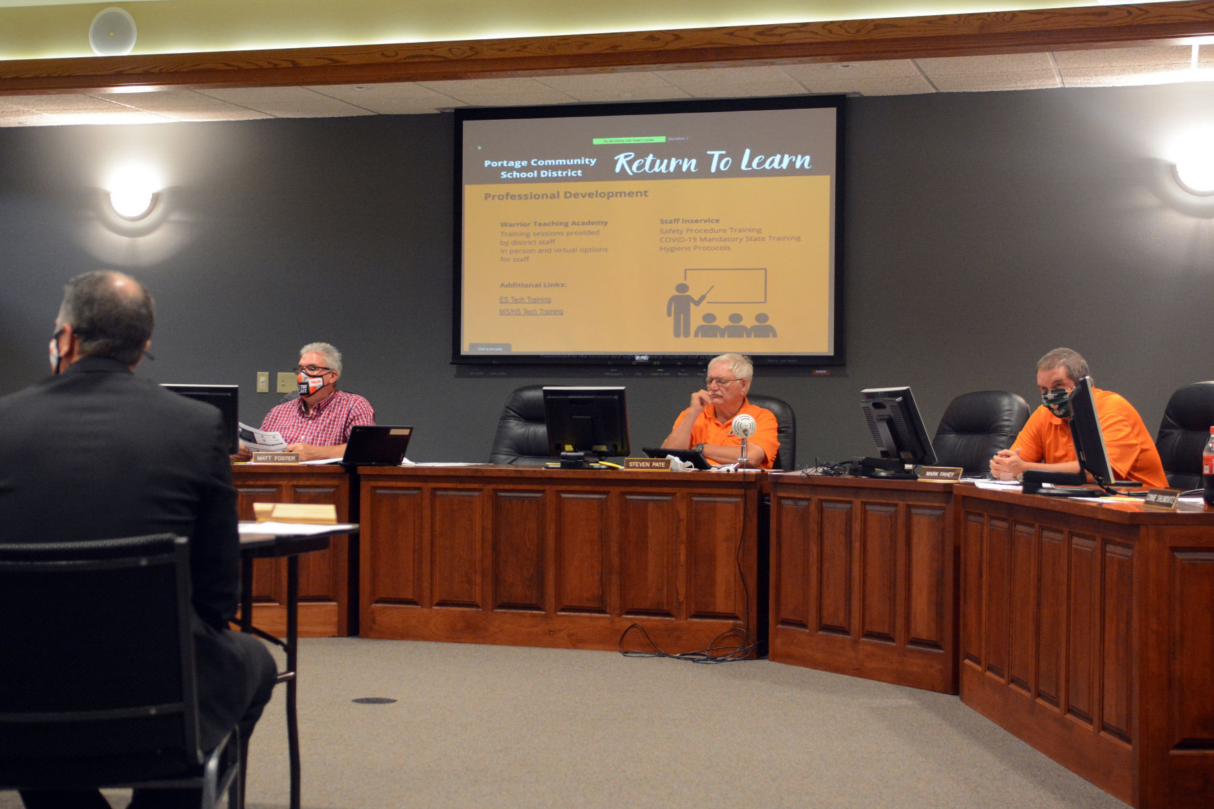 Portage School Board special meeting, July 27, 2020
